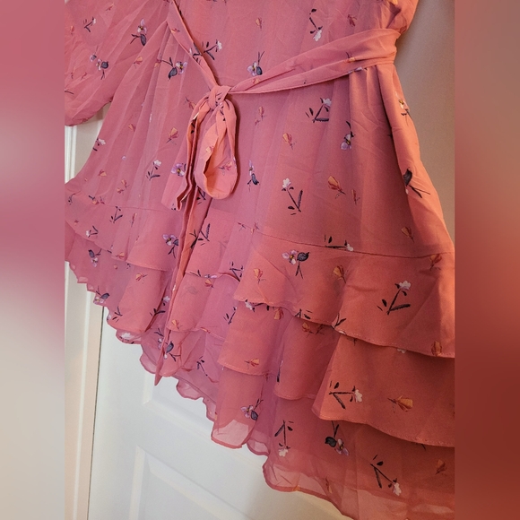 🎀 City Chic Pink Ruffled Tie Front Sundress 🎀 - Picture 3 of 10